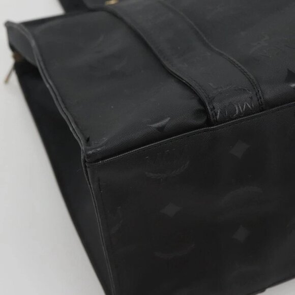 MCM Vicetos Logogram Shoulder Bag PVC Black Auth ar13398 - Picture 12 of 15